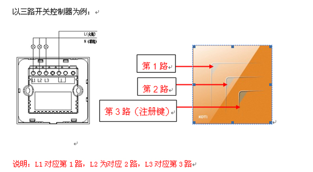 KOTI后現(xiàn)代系列智能燈光開(kāi)關(guān)接線圖